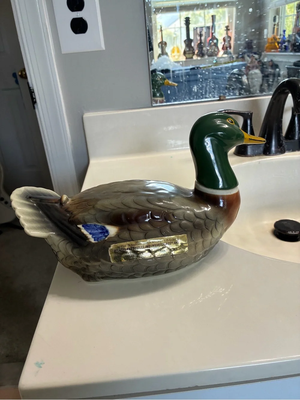 Vintage 1969 Ballantine's Scotch Whisky Mallard Duck Decanter.